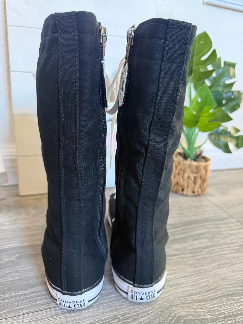 Like New Converse Chuck Taylor All Star XX Hi Knee High Black Boots Youth Size 3